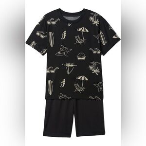 GAP Kids Boys Navy Beach Short Sleeve Shorts Pajama Set Loose Fit Size 8